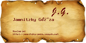 Jamnitzky Géza névjegykártya